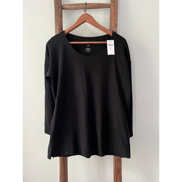 j.jill Black Long Sleeve Tunic scoop neck  Relaxed Fit, SIze SP - Picture 1 of 3
